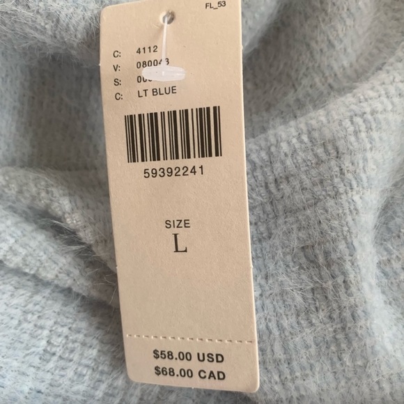 NWT Anthropologie Sanctuary Keep Warm Fuzzy Sweater, Light Blue - Picture 9 of 12